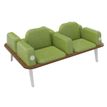 Burocean Ilo - Bench - 4 seats - reposabrazos - tejido, melamine coated particle board - kiwi, nogal