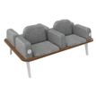 Burocean Ilo - Bench - 4 seats - reposabrazos - tejido, melamine coated particle board - nogal, gris brezo