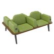 Burocean Ilo - Bench - 4 seats - reposabrazos - tejido, melamine coated particle board - kiwi, nogal