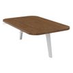 Burocean Ilo - Extension shelf - rectangular - nogal - blanco base