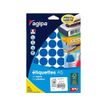 APLI-Agipa - Mate - adhesivo permanente - azul - 24 mm de diámetro 400 etiqueta(s) (10 hoja(s) x 40) envelope with eurohole - etiquetas para usos múltiples