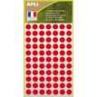 APLI - Colored labels - 8 mm diameter - redondo - rojo (paquete de 462)