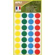 APLI - Colored labels - 15 mm de diámetro - amarillo, azul, verde, rojo (paquete de 140)