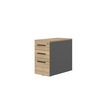 Gautier office CONNEXION - Desk-end pedestal - 3 cajones - carbón, country oak