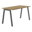 Gautier office CONNEXION - Mesa - rectangular - antracita base - anthracite metal, country oak