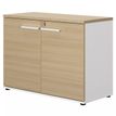 Gautier office CONNEXION - Low storage unit - 2 Puertas - blanco, structured oak