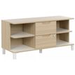 Gautier office ABSOLU - Desk return storage - rectangular - plain white, natural structured oak - blanco base