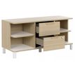 3483600819574-Rangement bas ABSOLU - L120 x H57 x P45 - 2 tiroirs et 4 niches - Chêne structuré-P_405137465_2-1