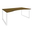 Burocean Urban - Escritorio - rectangular with double wave front - nogal - blanco base