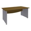 Burocean Dual - Escritorio - rectangular - nogal - aluminio base