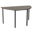 3253310276024-Table de réunion Demi-lune - 140 x 70 cm - Pieds carrés anthracite - imitation chêne gr-P_405152180_1-0