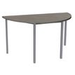 3253310200418-Table de réunion Demi-lune - 160 x 80 cm - Pieds carrés aluminium - imitation chêne gri-P_405152181_1-0