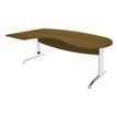 Burocean Idra - Manager desk - rectangular curvado (izquierda) - nogal - blanco base