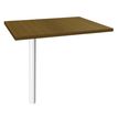 Extension IDRA/DUAL sur pied tube - 80 x 60 cm - Pied blanc - plateau imitation noyer