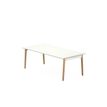 Eol Robin - Executive desk - rectangular - blanco nieve - solid beech base