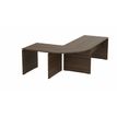 Eol Moka Panoramic - Escritorio - rectangular with angle unit - nuez oscuro - nuez oscuro base