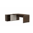 Eol Moka - Executive desk - rectangular - nuez oscuro - nuez oscuro base