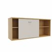 3617350000986-Crédence MOKA - L160 x P43 x H68 cm - avec porte coulissante - imitation chêne clair-P_405153615_1-0