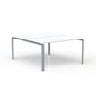 Eol Conect - Escritorio - rectangular - blanco nieve - gris aluminio base