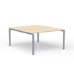 Eol Conect - Escritorio - rectangular - white maple - gris aluminio base
