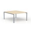 Eol Conect - Escritorio - rectangular - roble claro - gris aluminio base