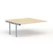 Eol Conect - Escritorio - rectangular - roble claro - gris aluminio base