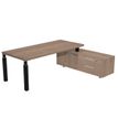 Artarredi Flora - Escritorio - rectangular - cerezo arabis - matte black (RAL 9005) base