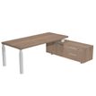 Artarredi Flora - Escritorio - rectangular - cerezo arabis - glossy white (RAL 9010) base