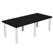 Artarredi Flora - Mesa - rectangular - negro ceniza - glossy white (9010) base