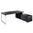 Artarredi Flora - Escritorio - rectangular - negro ceniza - chrome effect base