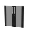 Artarredi Flora - Juego de puertas de estantería - 2 Puertas - vidrio - negro ceniza