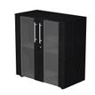 Artarredi Flora - Librería - vidrio, melamina - negro ceniza, black veined frassino