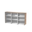 7331920003400-Armoire mi-haute triple Flora - L242,8xP43xH119,8 cm - portes mélaminés - 6 étagères --P_405154479_2-1