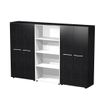 Artarredi Flora Medium-High - Librería - 3 baldas - 4 Puertas - negro ceniza