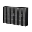 Artarredi Flora Medium-High - librería - 3 baldas - 6 Puertas - negro ceniza