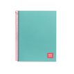 Cahier polypro à spirale A4 (21x29,7 cm) - 120 pages - petits carreaux (Seyes) - turquesa