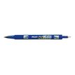 Pilot Begreen - Marcador de punta gemela - permanente - azul - fino / extrafino