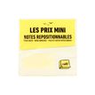 Les Prix Mini - Bloc de notas reposicionables Cube - 400 hojas - 76 x 76 mm - amarillo pastel