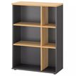 Gautier office JAZZ+ - Librería - mid-height - 4 baldas - madera aglomerada - antracita gris, bocage oak