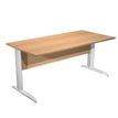 7331920000805-Bureau droit Trend - L160 - Pieds métals - plateau imitation hêtre - pied alu-P_405165620_1-0