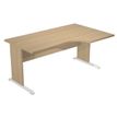 Bureau compact Trend - L160 cm - retour à droite - pieds bois - plateau imitation chêne - (pied de renfort obligatoire à rajouter - non inclus)