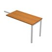 Artarredi Presto - Desk side return - rectangular - nogal claro - gris aluminio base