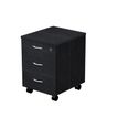 Artarredi Presto - Pedestal - móvil - 3 cajones - melamina - negro ceniza