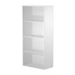 7331920002458-Bibliothèque haute Trend - L80xP35xH180 cm - 2 portes en verre dépoli - blanc-P_405165855_1-0