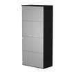7331920002489-Bibliothèque haute Trend - L80xP35xH180 cm - 2 portes en verre dépoli - imitation frêne-P_405165858_1-0