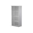 7331920002496-Bibliothèque haute Trend - L80xP35xH180 cm - 2 portes en verre dépoli - gris-P_405165859_1-0
