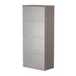 7331920002519-Bibliothèque haute Trend - L80xP35xH180 cm - 2 portes en verre dépoli - imitation frêne-P_405165861_1-0