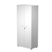 7331920002663-Bibliothèque haute Trend - L80xP44xH180 cm - 2 portes en mélaminé avec serrure - blanc-P_405165876_1-0