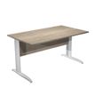 Artarredi Presto - Escritorio - rectangular - canadian oak - blanco mate base