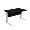 Artarredi Presto - Escritorio - rectangular - negro ceniza - RAL 9006, gris aluminio base